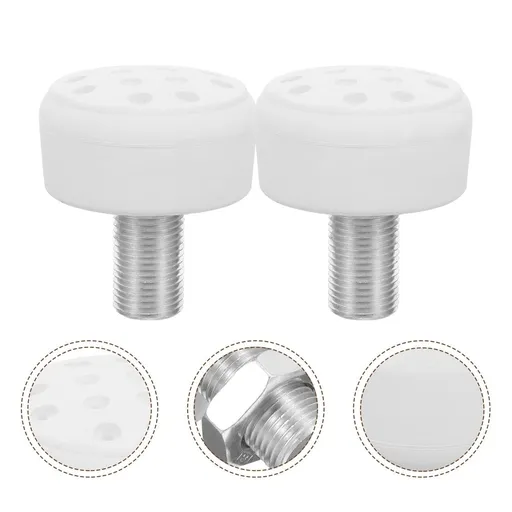 2-Pack White Rubber for Roller Skates, Metal Core, 1.97 x 1.77 x 1.77 Inches