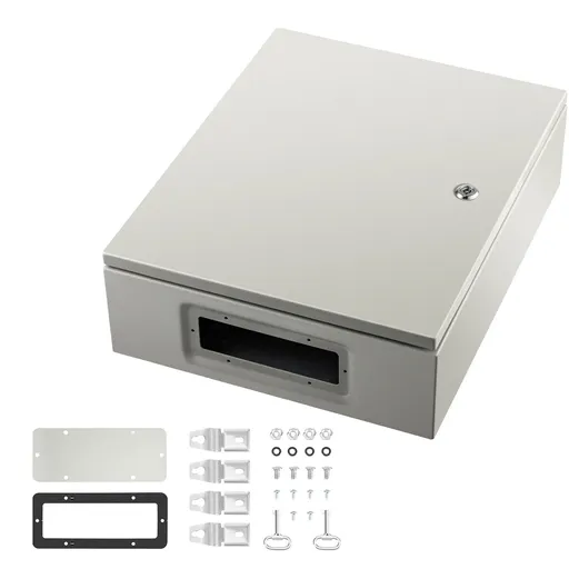 NEMA Steel Enclosure, 50 x 40 x 15 cm NEMA 4X Steel Electrical Box, IP66 Waterproof & Dustproof, Outdoor/Indoor Electrical Junction Box, with Mounting Plate