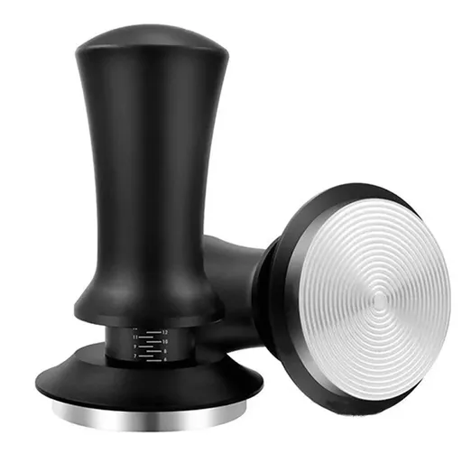 Adjustable Coffee Tamper with Scale Constant Pressure Espresso Powder Press Tool - Black-58mm