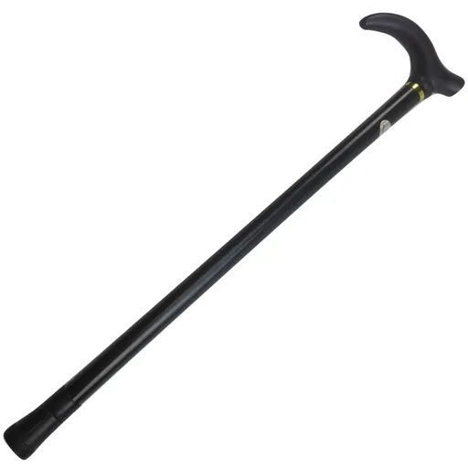Metal WALKING STICK Travel Extendable Pole Compact Adjustable Lightweight - Black