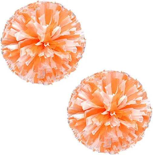2 Pack Cheerleader Pom Poms Sports Dance Cheer Plastic Matte Pom Poms 12 inch Ring Handle Pom Poms Cheerleading for Sports Team Spirit Cheering