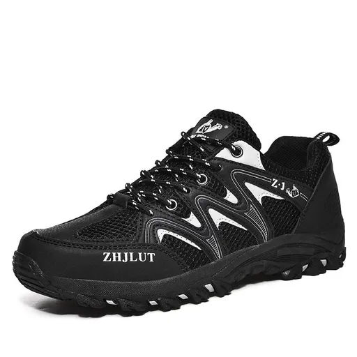 Qifeng Men Women Outdoor Breathable Hiking Shoes Black 40
