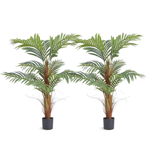 1219 mm Tall Artificial Palm Tree, Anti-Tip PE Faux Plant, Low-Maintenance Lifelike Greenery for Home, Office & Warehouse Decor, Indoor & Outdoor