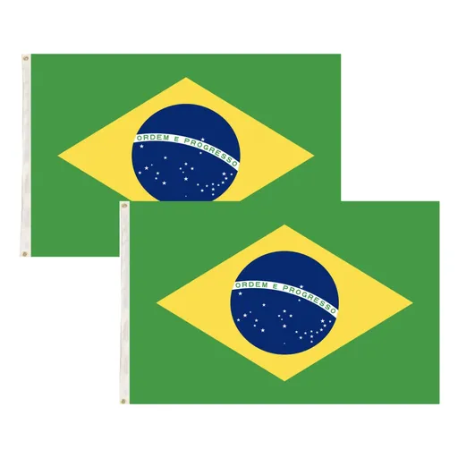 2x Brazil Country Flags Heavy Duty Brasil World Cup Brazilian - 150cm x 90cm