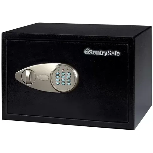 Black Digital Security Safe 16.4L with Solid Steel Construction and Carpet Interior