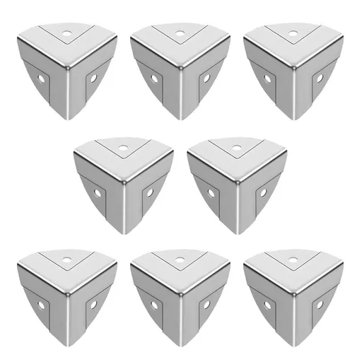 8Pcs Galvanized Three-Sided Sector Tool Box Corner Protectors Camera Equipment Aluminum Box Angle Guard Metal Wrap Angle