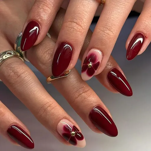 24pcsStunning Press-On Nails for Every Occasion – Easy to Apply, Flawless Finish (Deep Red)