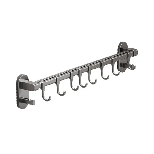 Kitchen Utensil Holder Hanger, Pot And Pan Rack Wall Mounted, Kitchen Rail With 10 Hooks For Hanging Cooking Utensils, Mugs, Spoons, Wall Mounted.