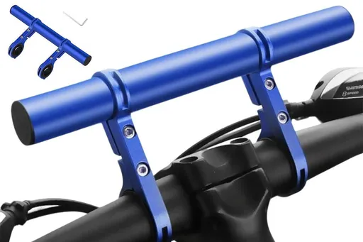 20cm Aluminum Alloy Bicycle Handlebar Extender Mount - Blue