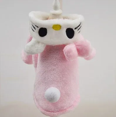 shine Four Leg Pet Clothes Coral Fleece Two legs flannel blink rabbit pink XL back length 40cm