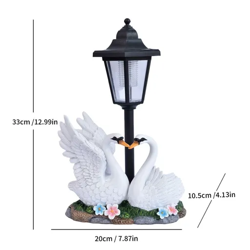 Resin Hummingbird Solar Lamp Outdoor Garden Sculpture Couple Hummingbird - Multi-color - Size 59