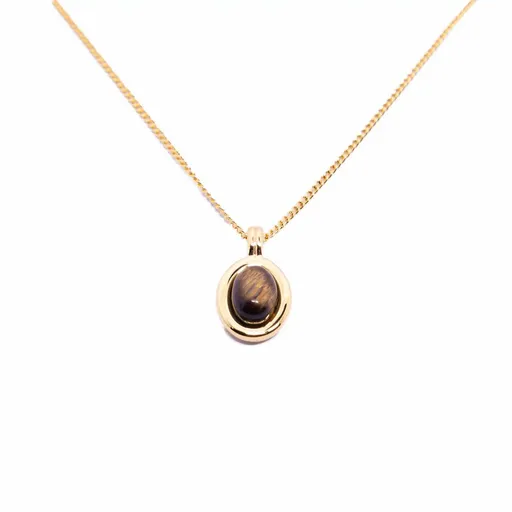 Simple Fashion Brown Necklace and Vintage Earrings for Women Elegant Jewelry - Necklace