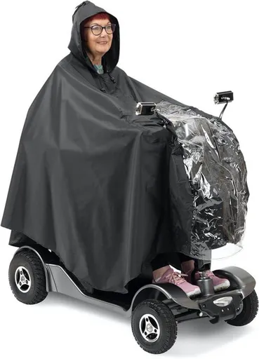 2 Sets, Luxury Poncho for Mobility Scooter, Lightweight Rain Poncho with Window, Universal Fit, Ideal for Protection against Rain, 163 x 141 cm