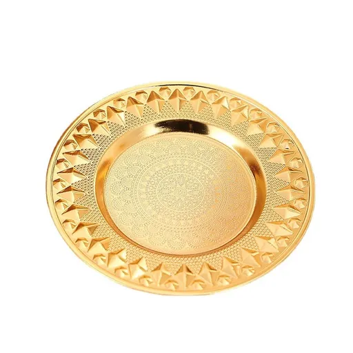 4 pcs Snack Plate with Trim, 6-Inch Dried Fruit Plate Dessert Plate for Home and KTV, Wedding Plates Formal Dining