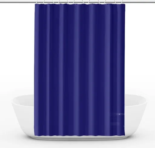 12 Hooks Reinforced PEVA Waterproof Shower Curtain Mildew Resistant Colorfast Durable Quick-Drying, 180x180cm, Dark Blue