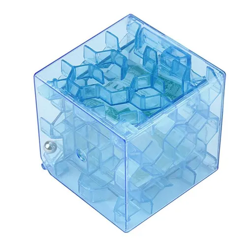 Money Maze Puzzle Box, Money Maze Box for Cash Funny Maze Money Box Blue Translucent Money Box for Cash Gift Money