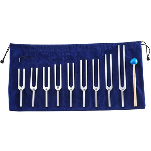 Tuning Fork Set - 9 Tuning Forks Perfect for Healing, Chakra, Sound Therapy, Keep Body, Mind and Spirit in Perfect Harmony.(174 Hz, 285 Hz, 396 Hz, 417 Hz, 528 Hz, 639 Hz etc)