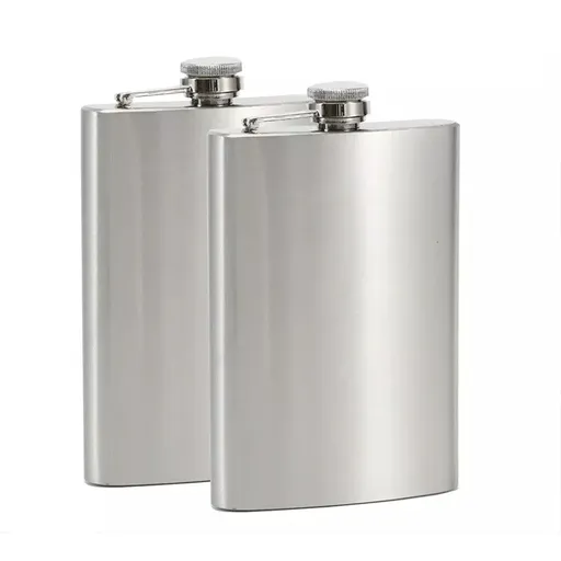 10/12oz Liquor Pocket Hip Flask Stainless Steel Whiskey Screw Cap Flagon Use - 10oz-2pcs