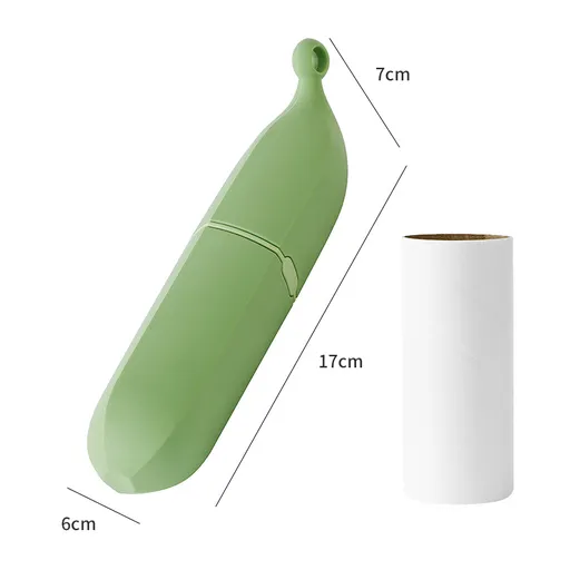 Lint Remover Portable Banana-Shaped Sticky Hair Cleaner with 6 Replaceable Rolls Green