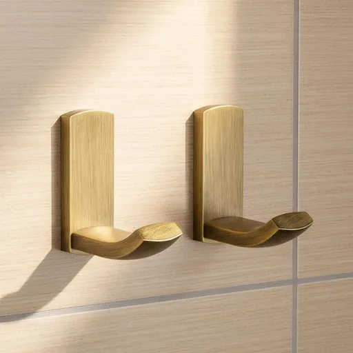 Brass Towel Hooks, Decorative Antique Wall Hooks for Bathroom and Hallway, 2 Pack