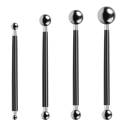 2 set DIY Cake tools, 4Pcs Ball Baking Fondant Cake Tools Stainless Steel Head Pen for Sugar Flower（black）