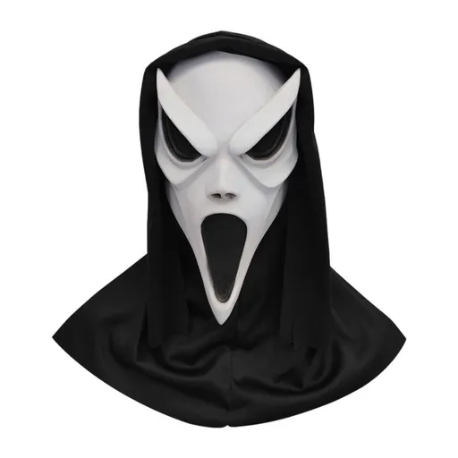 Scream Ghost Face Mask Halloween Cosplay Latex Hood Mask Black