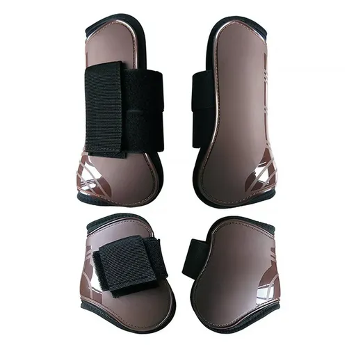 4pcs Show Jumping Horse Leg Warmers Gaiters for Joint Protection Equine Gear - Brown