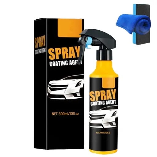 New Nano Hydrophobic Ceramic Coating, Easy-to-Spray Auto Paint Protection, Includes Microfiber Cloth for Vehicle Shine & Protection