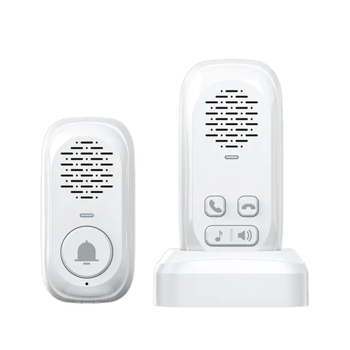 RF433 Wireless Intercom Ring Doorbell Chime with 1 Inside Sensor 984ft Range No Internet Required IP44 Waterproof Real-time Voice Call Door Chime for Home Office Business When Entering