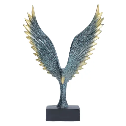Nordic Wing Statue Resin Sculpture Statue Ornaments Modern Living Room Decoration Desktop Abstract Crafts Champagne Blue