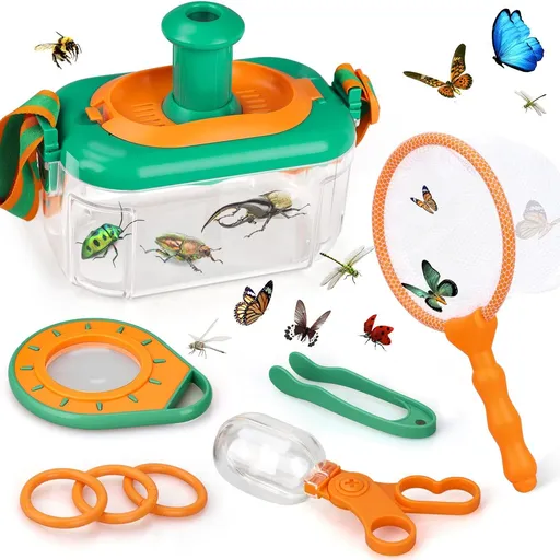 Bug Catcher Kit for Kids Bug Catching Kit with Butterfly Net,Bug Net,Butterfly Kit,Magnifying Glass,Insect Catcher