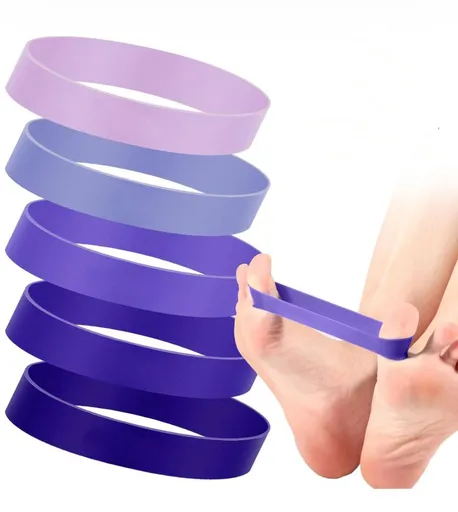 Lush Finger Tension Ring Bunion Corrector Set Purple finger pull ring arch training band 10-12lbs