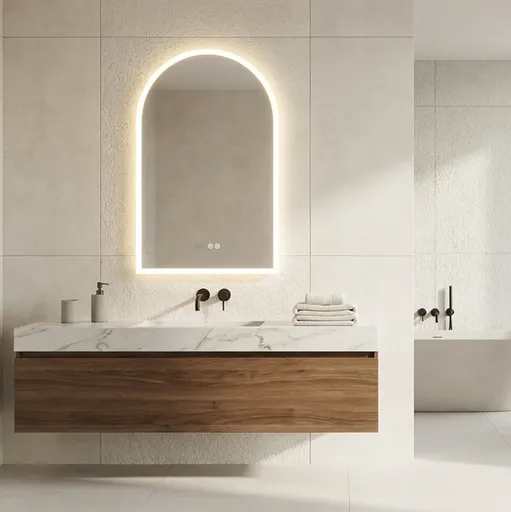 Interior Ave - 90 x 60cm Arched LED Bathroom Mirror