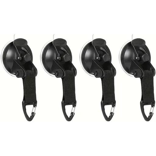 4 PCS Suction Cups Heavy Duty with Hooks,Outdoor Strong Suction Cup Wall Anchor for Camping Tarp Accessory,Car Side Awning,RV Boat Window Glass Camping Trap
