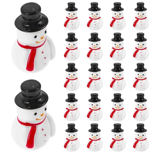 20-Piece Miniature Snowman Figurines Set, Small Resin Decorative Figures for Home, Office, and Holiday Decor