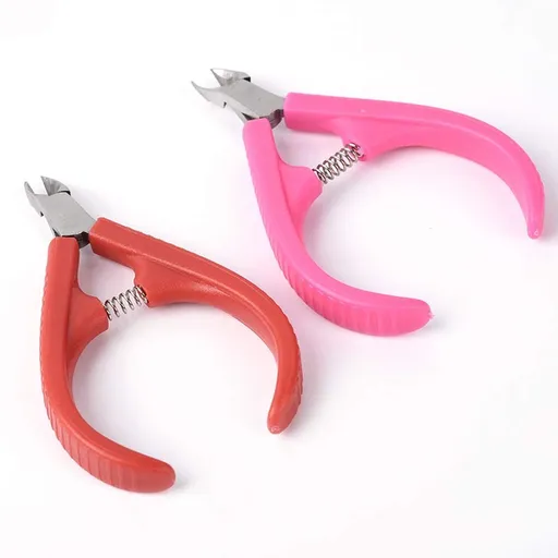 2 Pack Nail Tool Plastic Handle Dead Skin Scissors, Professional Nail/Manicure/Pedicure Skin Pliers (Pink+red)