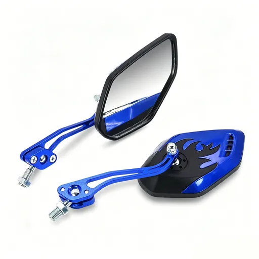 1 Pair Motorcycle Bicycle Rearview Mirror With Mount, Blue