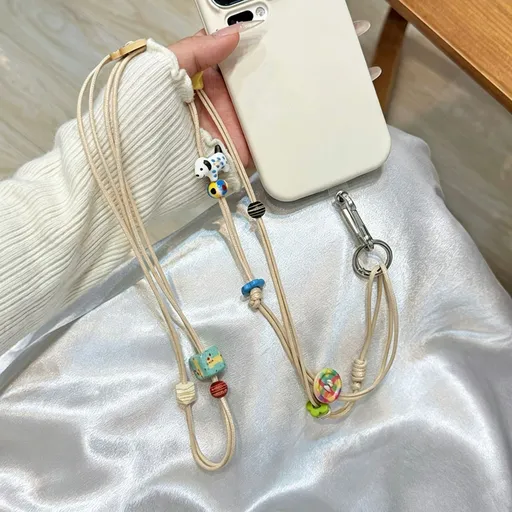 Unique Design 3D Flower Phone Chain | Holiday Matching Ornament | Hand‑Woven Halter Crossbody Pendant