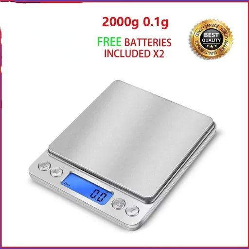 Digital Weight Scale Mini Size 2000g x 0.1g Kitchen Jewellery Food Colourful Tray