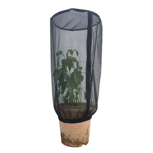19.6 Inch Plant Netting with Zipper Closure Tomato Protect Cover for Vegetables Garden Black