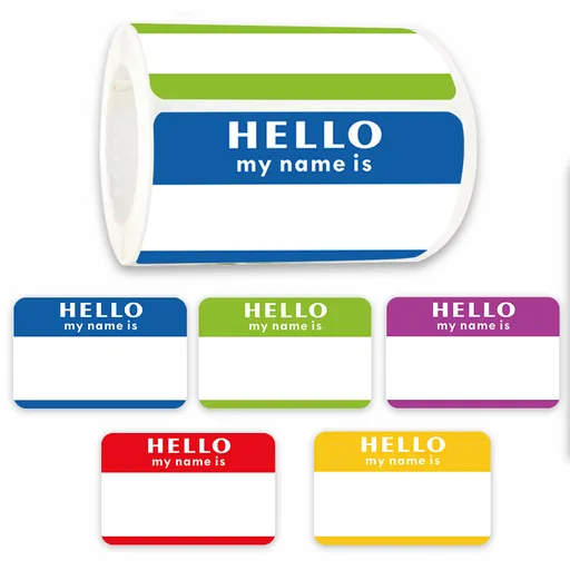 Colors (Hello My Name Is) Nameplate Stickers 300 Labels for
