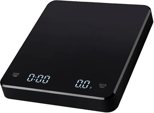 Precision Scale - Barista Scale - Coffee Scale with Timer - Small 3 kg / 0 g Coffee Scale with Gravity Sensor - Rechargeable Kitchen Scale - Barista Essential - High Precision - Black