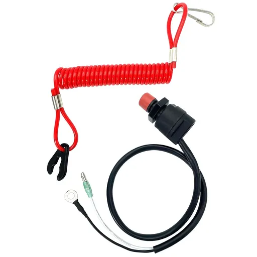 Boat Engine Emergency Stop Switch Safety Tether Lanyard 140 cm Red