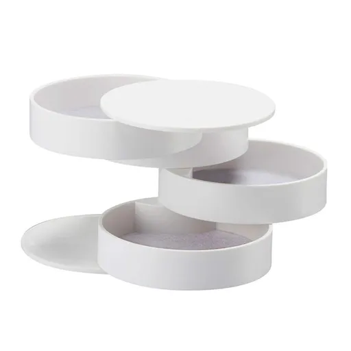 Jewelry Organizer,4 Layer 360°Rotating Jewelry Box,Small Jewelry Storage Box Earring Holder,Containers Display Tray