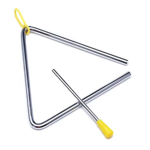 Superior Sound Quality Musical Steel Triangle Percussion Instrument With Striker (6Inch)Musical Steel Triangle Percussion