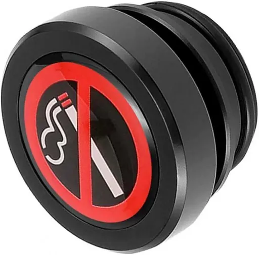 Car Cigarette Lighter Socket Cover, No Smoking Sign Safety Cap with Sealing Rubber Ring, Waterproof Anti-rust Decorative Plug, 12 Volt Power Source Car Outlet Protector (Black)