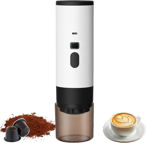 Portable Coffee Maker 3-in-1 Electric Espresso Machine Compact for Travel Camping Car Black