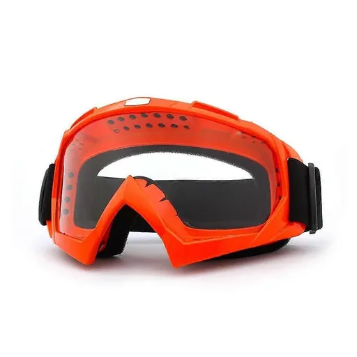 Motorcycle Motocross Goggles, Red Dirt Bike ATV MTB Riding Protective Eyewear - Transparent