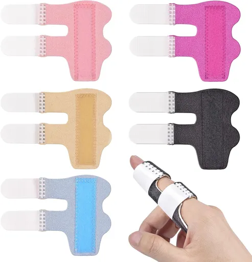 Finger Splint, 5pcs Color Finger Brace Support Stabilizer for Index, Middle, Ring Fingers Straightening Arthritis Knuckle Immobilization