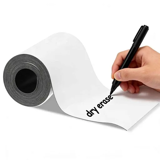 1 Roll Dry Erase Magnetic Label Strips, 1.18in x 9.84ft Reusable Dry Erase Magnetic Labels Roll for Whiteboards, Locker and Refrigerato(White)